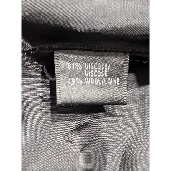 Lafayette 148 Black Wool Blend Ruffle Pleat Collar Office Blazer Jacket, 6P - Picture 5 of 7